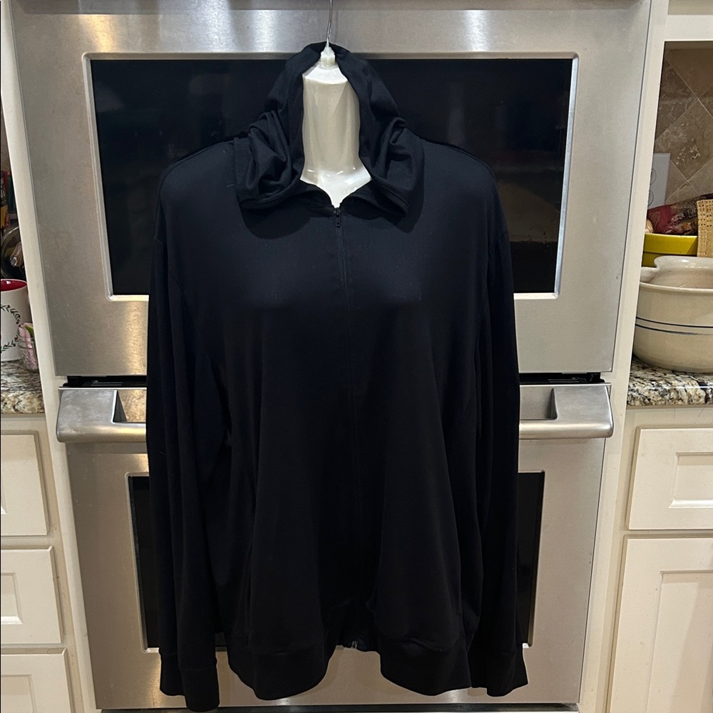 Women's Black Zipper Hoodie Lightweight Jacket